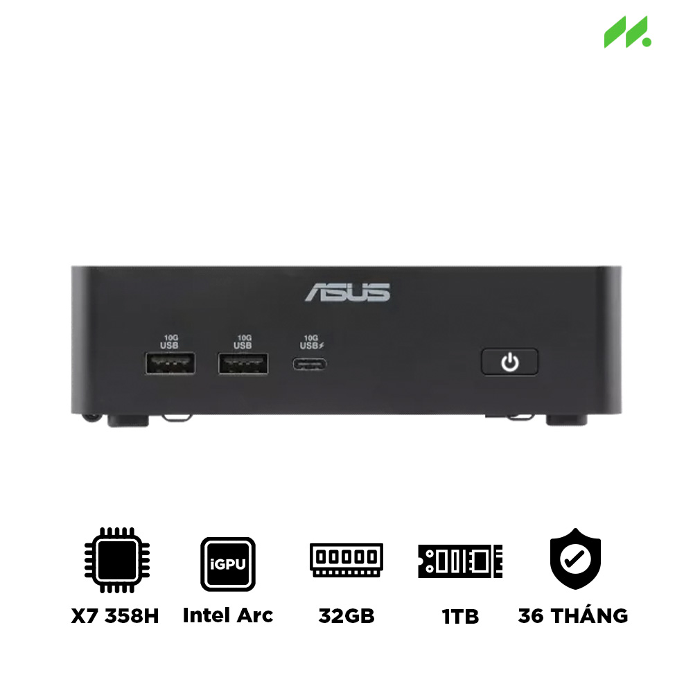 Máy tính Mini PC ASUS NUC 16 Pro RNUC16GDKX76C4H2 (Ultra X7 358H, Intel Arc Graphics, RAM 32GB LPDDR5x, SSD 1TB, Win 11 Home)