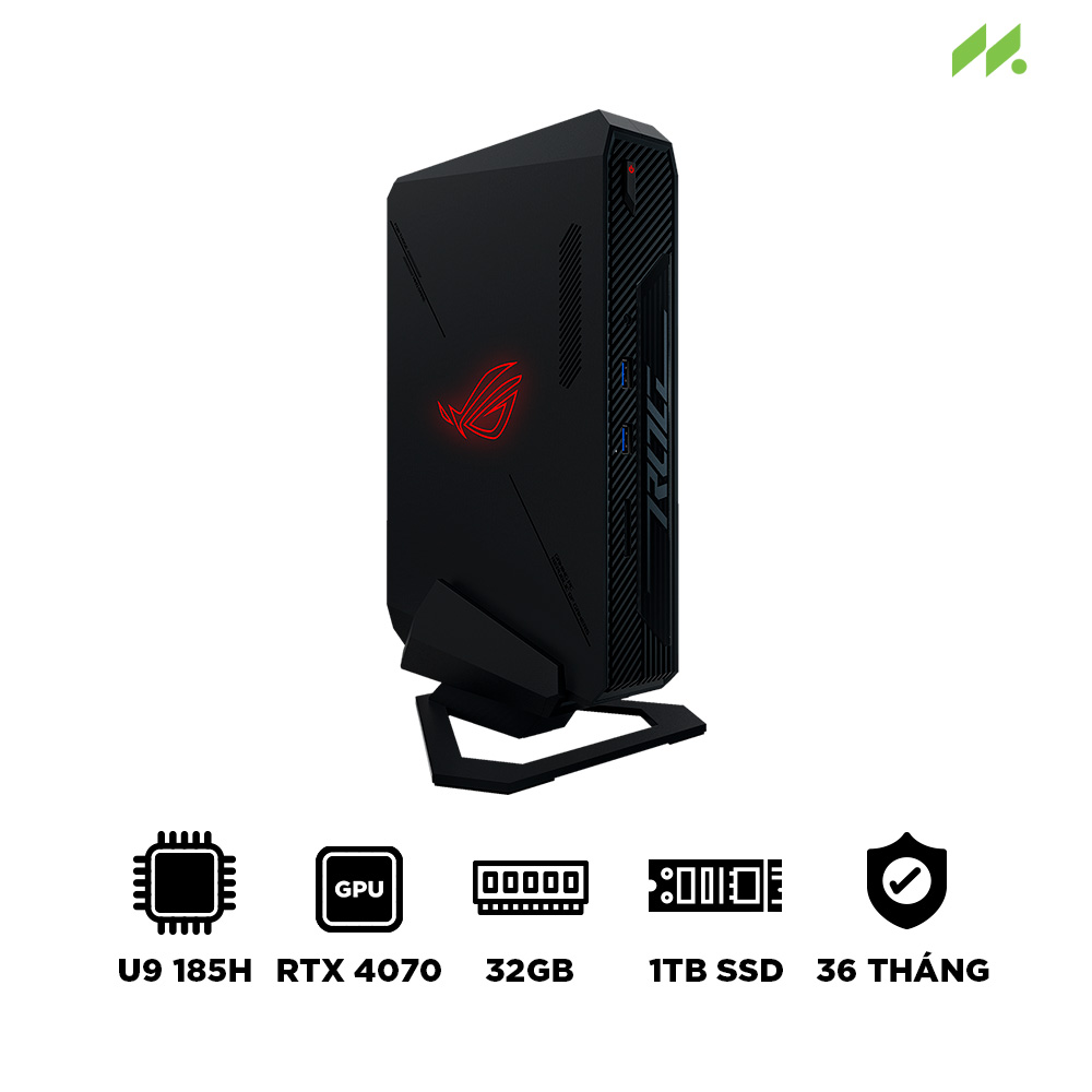 Máy tính Mini PC ASUS ROG NUC RNUC14SRKU9189A1I (Ultra 9 185H, RTX 4070 8GB, RAM 32GB DDR5, SSD 1TB, Win 11)