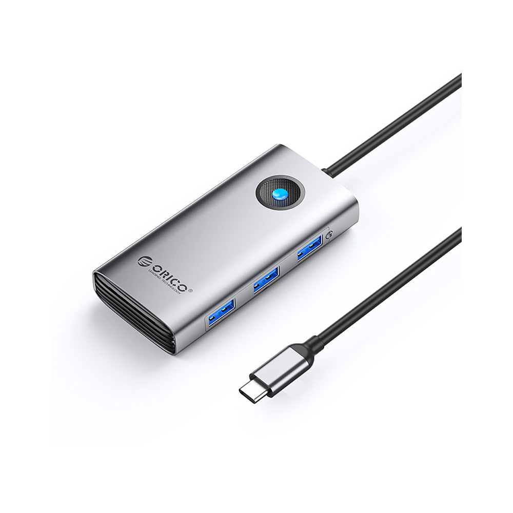 Bộ chia USB Type-C ra 6 cổng Orico PW11-6P-GY-EP