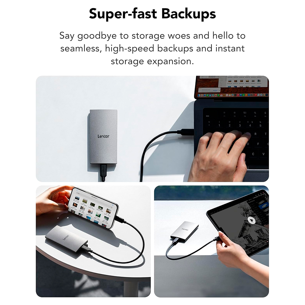 Custodia Rigida RLSOCO Per Lexar ES3 1TB/2TB – EVA Resistente, Cinghia Di Sicurezza E Tasca Interna, Facile Da Trasportare
