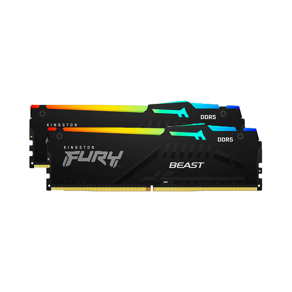 RAM PC Kingston Fury Beast RGB 64GB 6000MHz DDR5 (2x32GB) KF560C40BBAK2-64