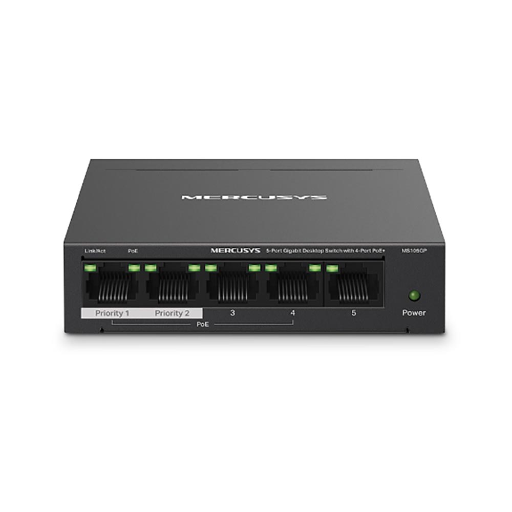 Switch Mercusys 5 Port PoE+ 10/100/1000 Mbps MS105GP