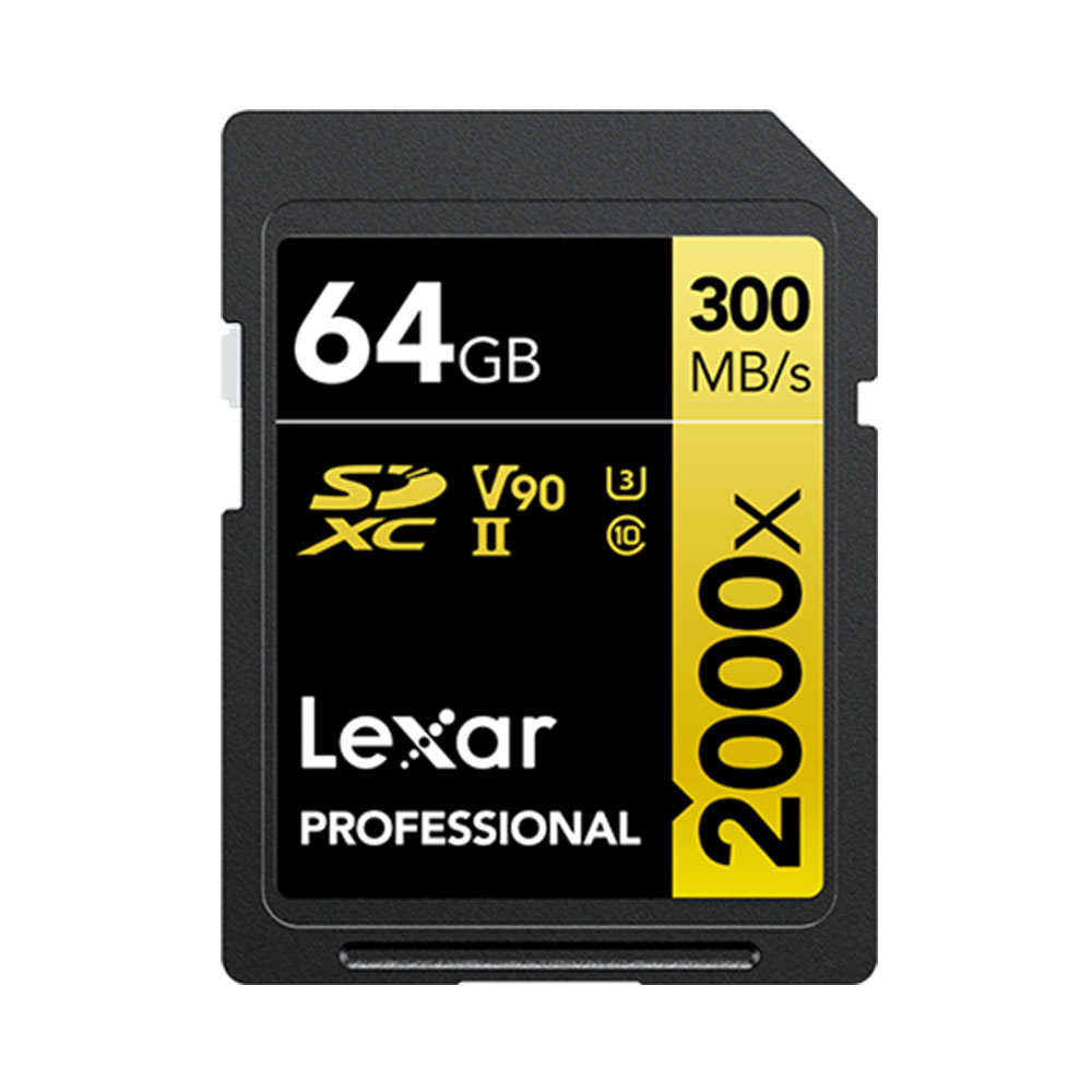 Thẻ nhớ SDXC Lexar Professional 2000x UHS-II U3 64GB 300MB/s GOLD Series LSD2000064G-BNNNG