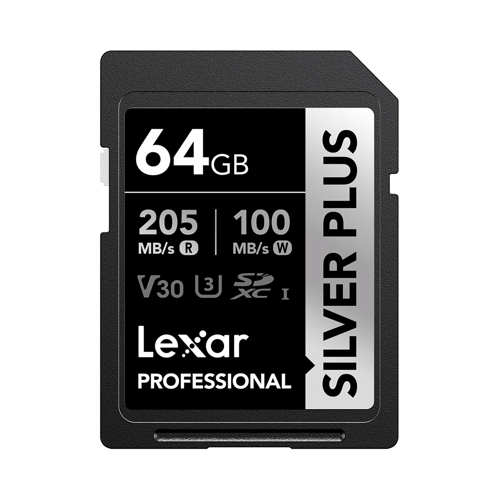 Thẻ nhớ SDXC Lexar Professional Silver Plus UHS-I U3 64GB 205MB/s LSDSIPL064G-BNNNG