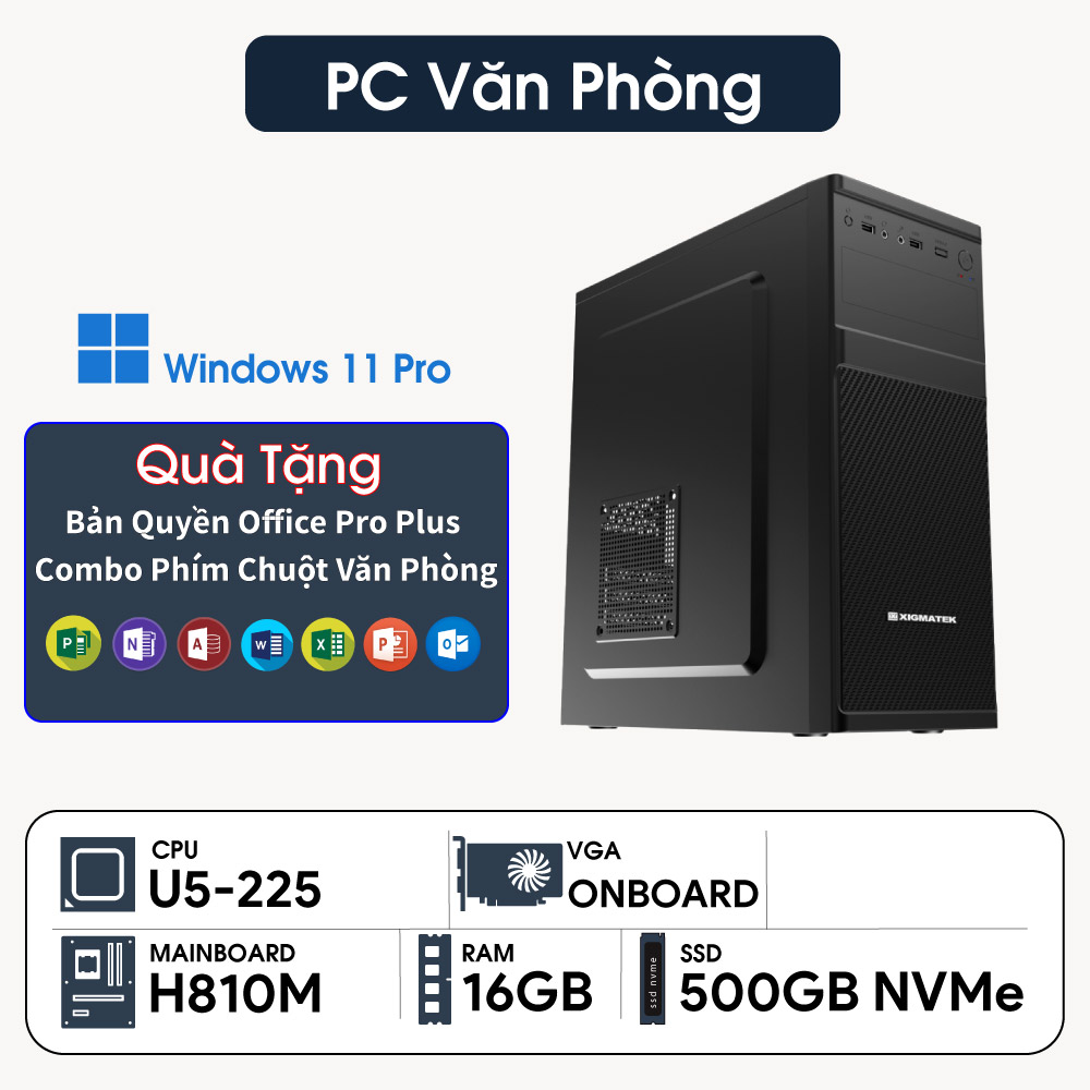 PC ST Văn Phòng U5-225 Lite (Ultra 5 225, Intel Graphics, Ram 16GB DDR5, SSD 500GB, 500W)
