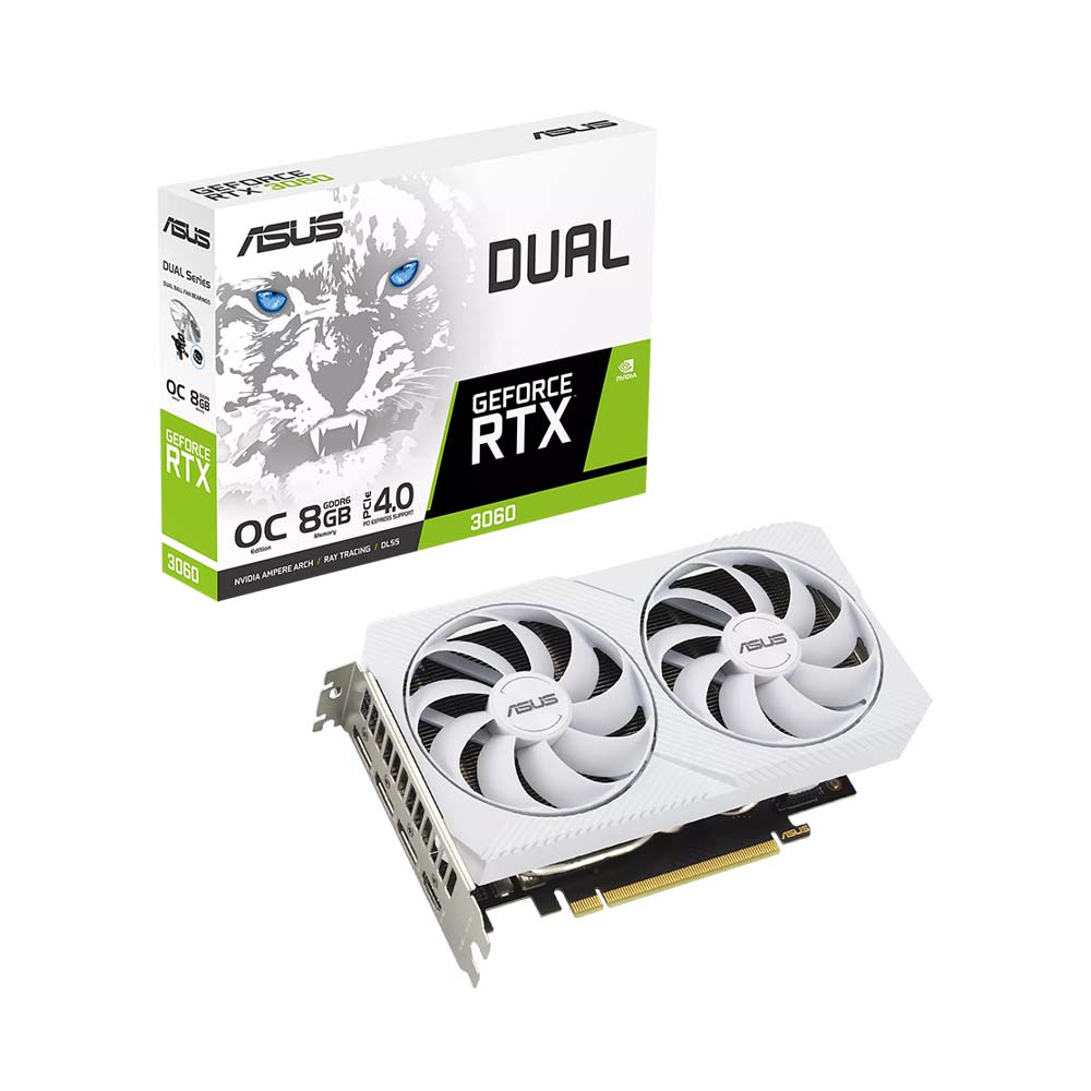 VGA Asus Dual GeForce RTX 3060 White OC Edition 8GB GDDR6 DUAL-RTX3060-O8G-WHITE