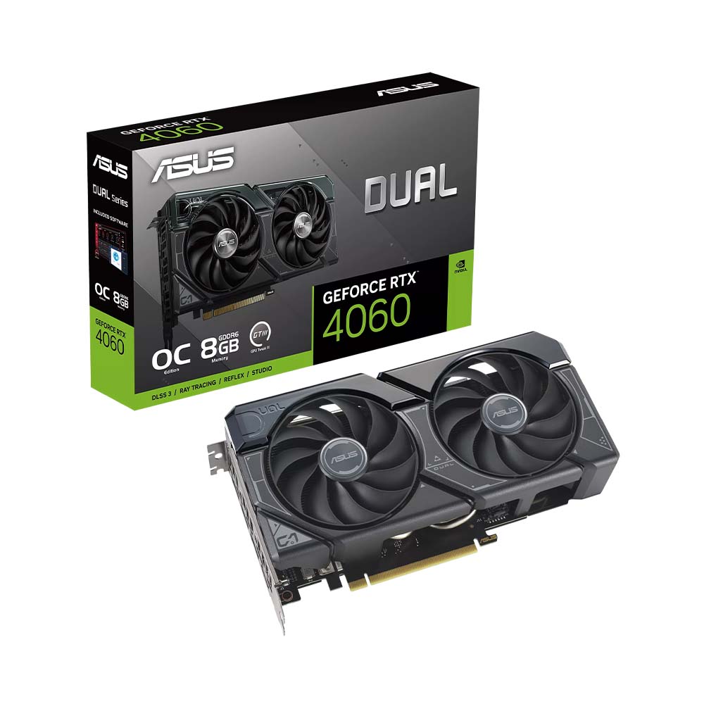 VGA Asus Dual GeForce RTX 4060 V2 OC Edition 8GB GDDR6 DUAL-RTX4060-O8G-V2