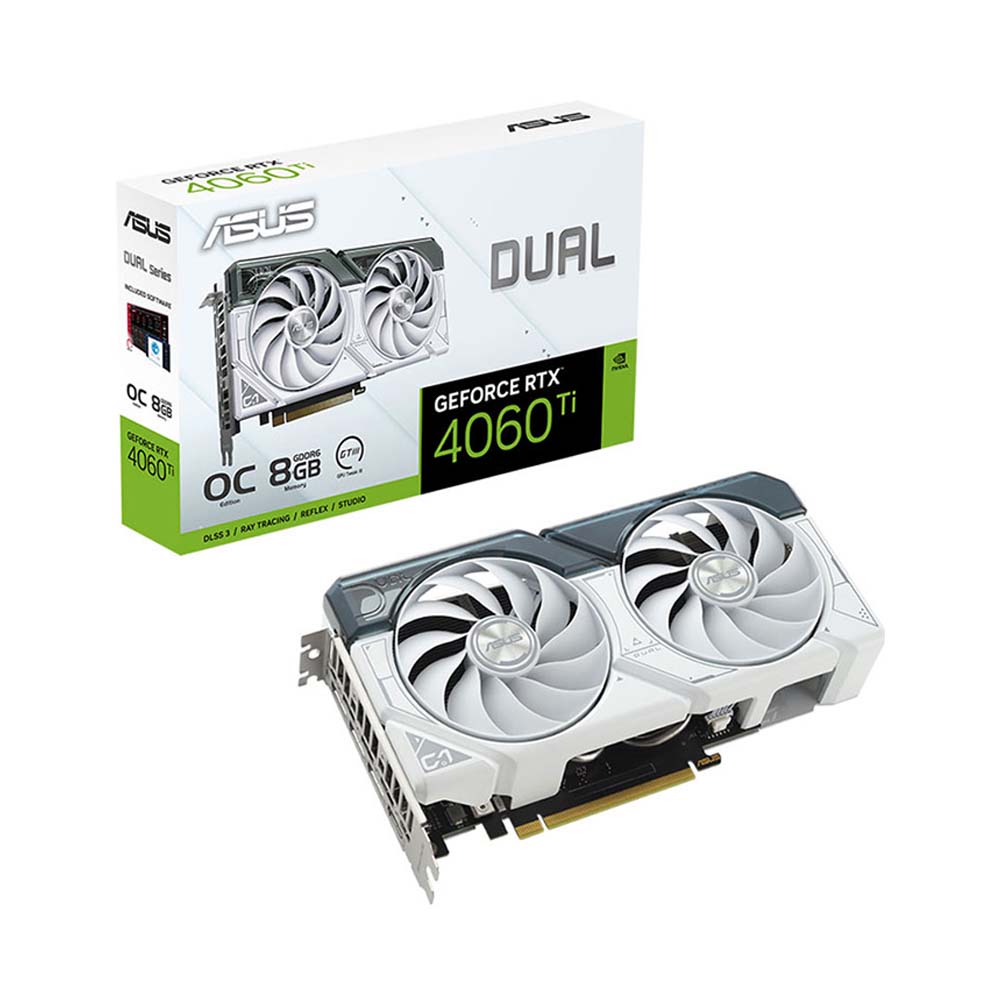 VGA Asus Dual GeForce RTX 4060 Ti White OC Edition 8GB GDDR6 DUAL-RTX4060TI-O8G-WHITE