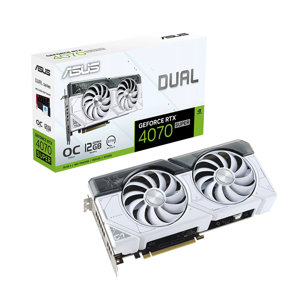 VGA Asus Dual GeForce RTX 4070 Super White 12GB OC GDDR6X DUAL-RTX4070S-O12G-WHITE