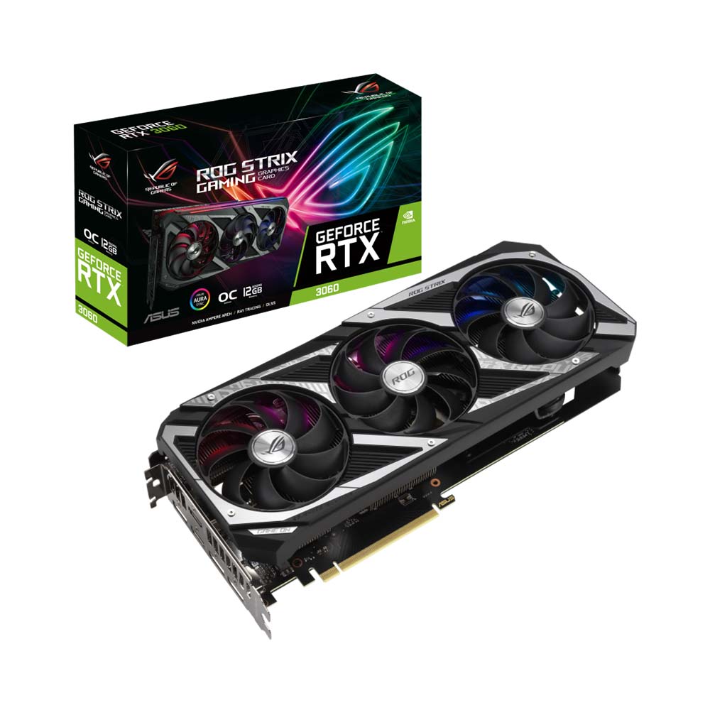 VGA Asus ROG Strix GeForce RTX 3060 V2 OC Edition 12GB GDDR6 ROG-STRIX-RTX3060-O12G-V2-GAMING