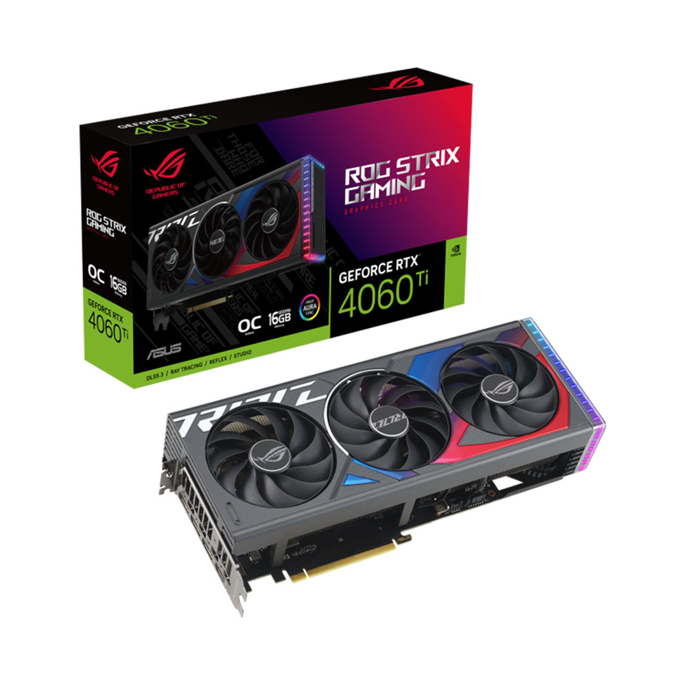 VGA Asus ROG Strix GeForce RTX 4060 Ti OC Edition 16GB GDDR6 ROG-STRIX-RTX4060TI-O16G-GAMING
