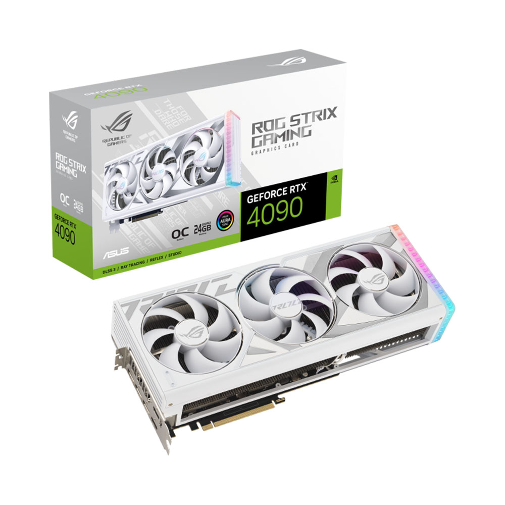 VGA Asus ROG Strix GeForce RTX 4090 White OC Edition 24GB GDDR6X ROG-STRIX-RTX4090-O24G-WHITE