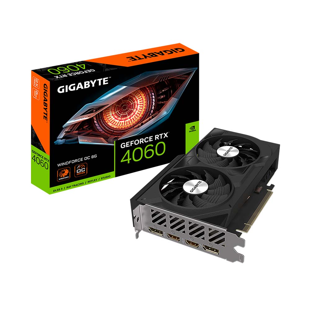 VGA Gigabyte GeForce RTX 4060 WINDFORCE OC 8G GDDR6 GV-N4060WF2OC-8GD