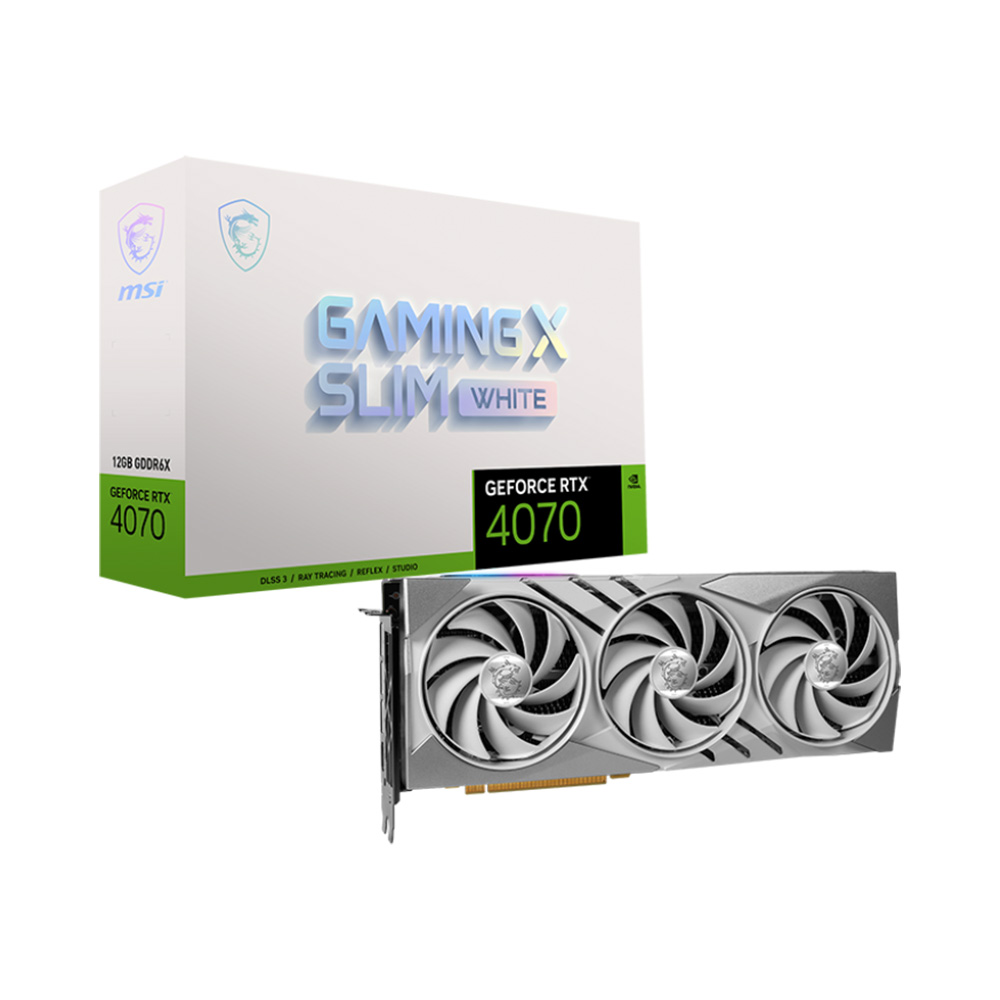 VGA MSI GeForce RTX 4070 GAMING X SLIM WHITE 12G GDDR6X RTX-4070-GAMING-X-SLIM-WHITE-12G