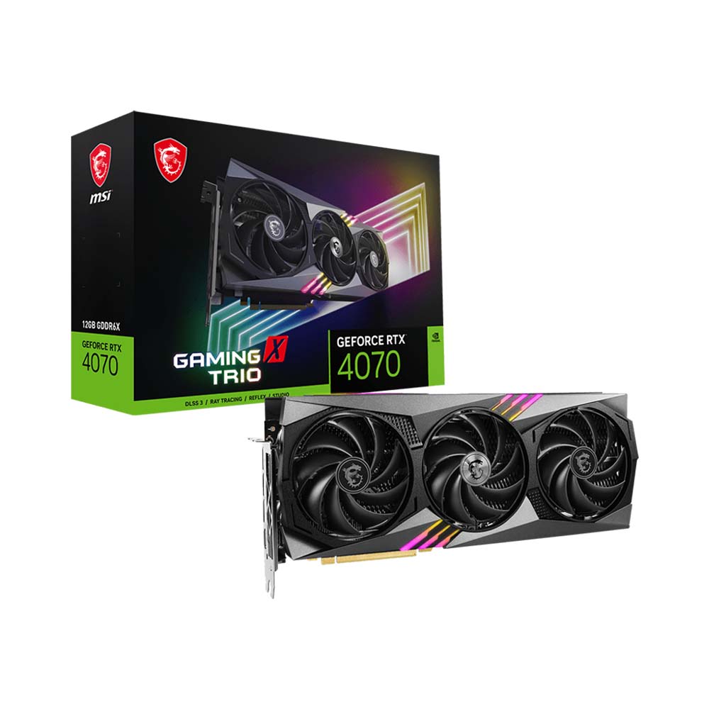 VGA MSI GeForce RTX 4070 GAMING X TRIO 12G GDDR6X RTX-4070-GAMING-X-TRIO-12G