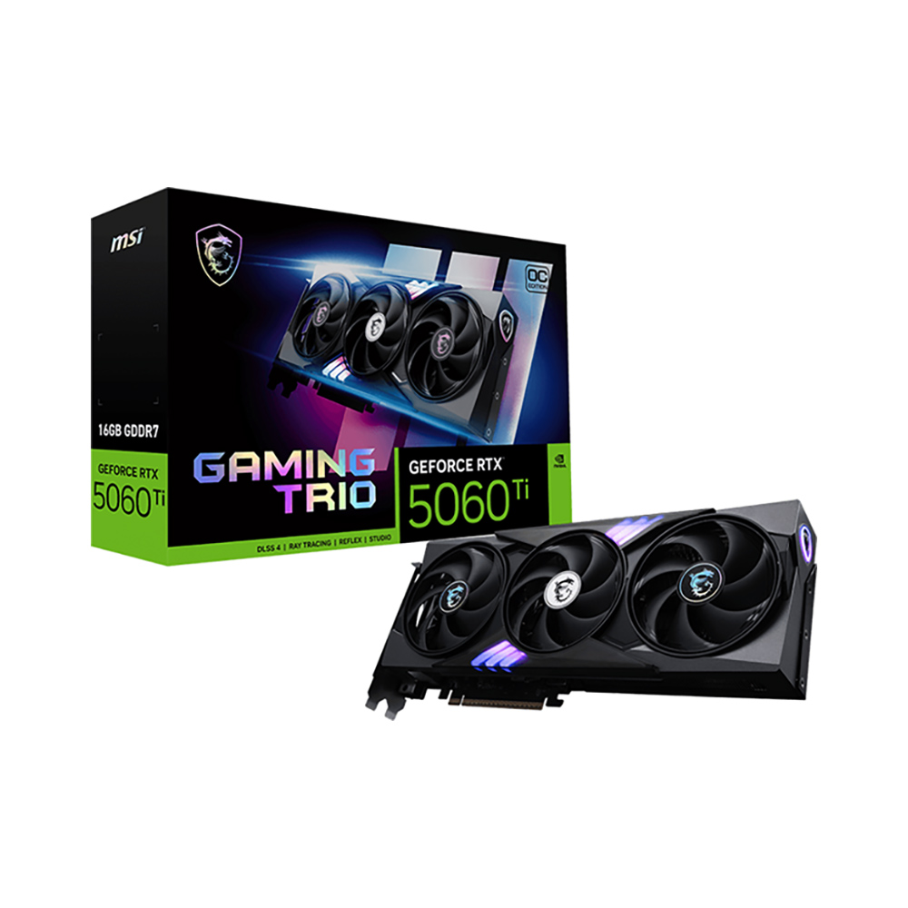 VGA MSI GeForce RTX 5060 Ti GAMING TRIO OC 16GB GDDR7