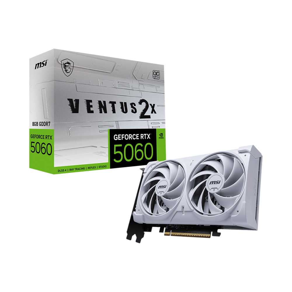 VGA MSI GeForce RTX 5060 VENTUS 2X OC WHITE 8GB GDDR7