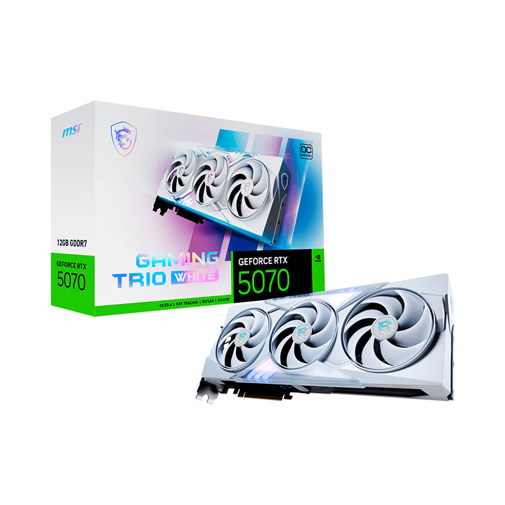 VGA MSI GeForce RTX 5070 GAMING TRIO OC WHITE 12GB GDDR7