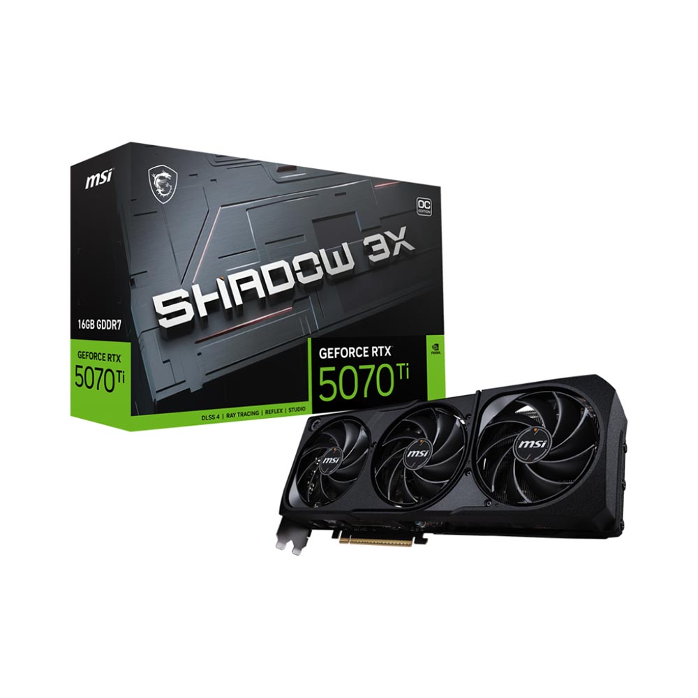 VGA MSI GeForce RTX 5070 Ti 16GB SHADOW 3X OC GDDR7