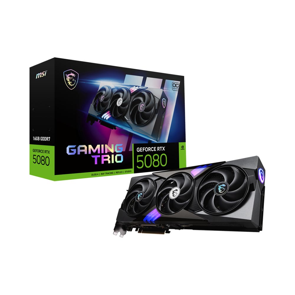 VGA MSI GeForce RTX 5080 GAMING TRIO OC 16GB GDDR7