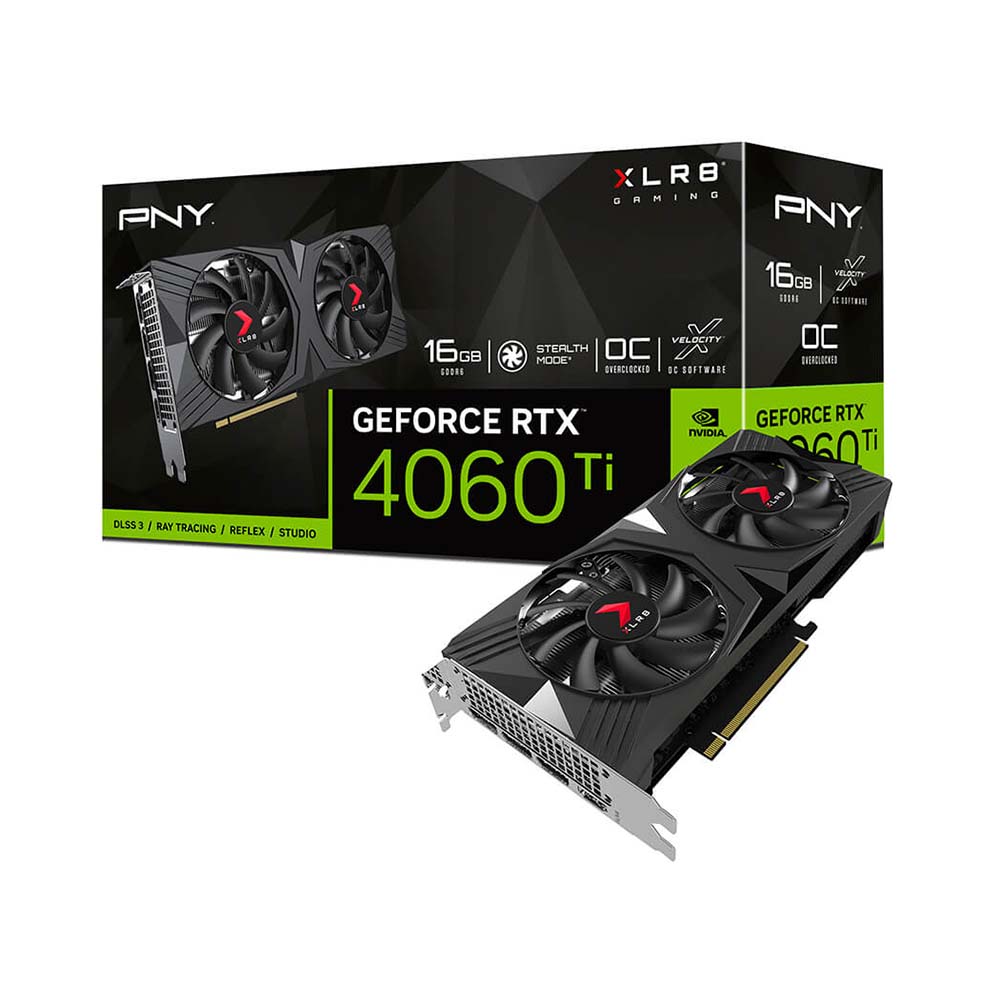VGA PNY GeForce RTX 4060 Ti 16GB XLR8 Gaming VERTO Dual Fan VCG4060T16DFXPB1-O