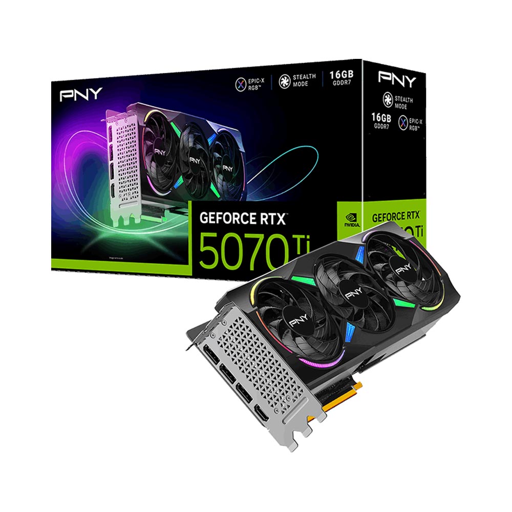 VGA PNY GeForce RTX 5070 Ti 16GB OC ARGB EPIC-X TF VCG5070T16TFXXPB1-O