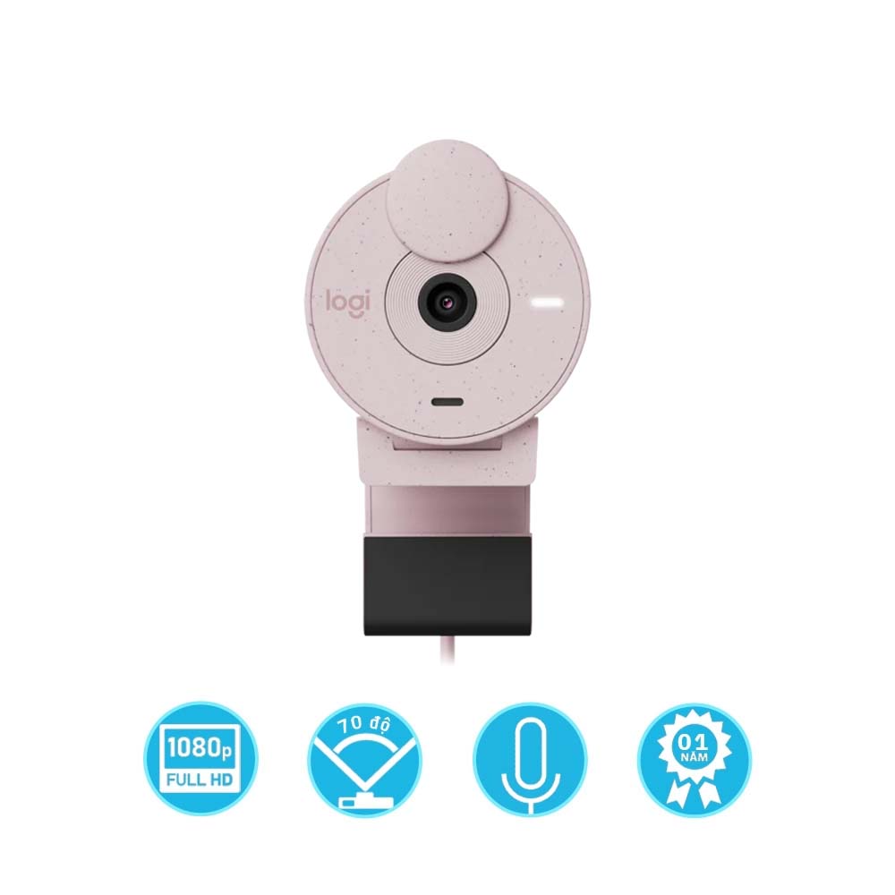 Webcam máy tính Logitech Brio 300 Rose 960-001449