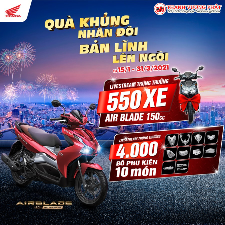 Đeo biển khủng Honda AirBlade 2018 đội giá 150 triệu đồng