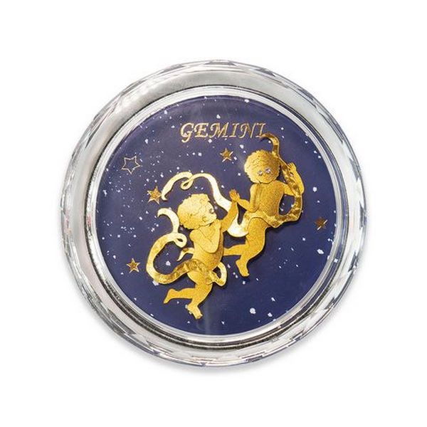 Chặn giấy pha lê - 12 cung hoàng đạo mạ vàng 3