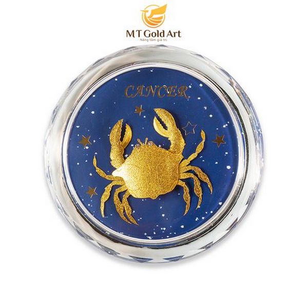 Chặn giấy pha lê - 12 cung hoàng đạo mạ vàng 4