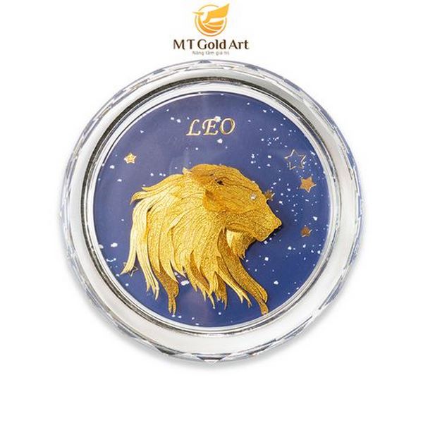 Chặn giấy pha lê - 12 cung hoàng đạo mạ vàng 5