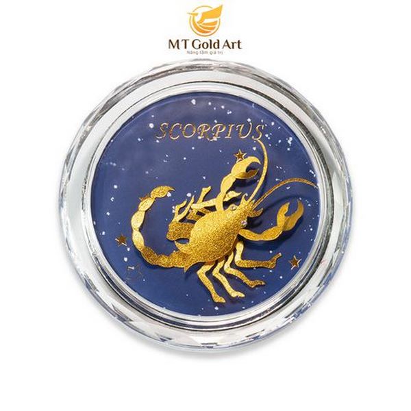 Chặn giấy pha lê - 12 cung hoàng đạo mạ vàng 8