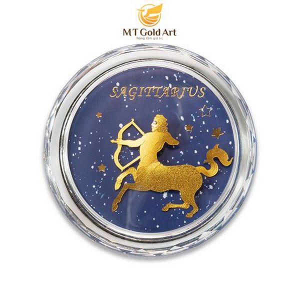 Chặn giấy pha lê - 12 cung hoàng đạo mạ vàng 9