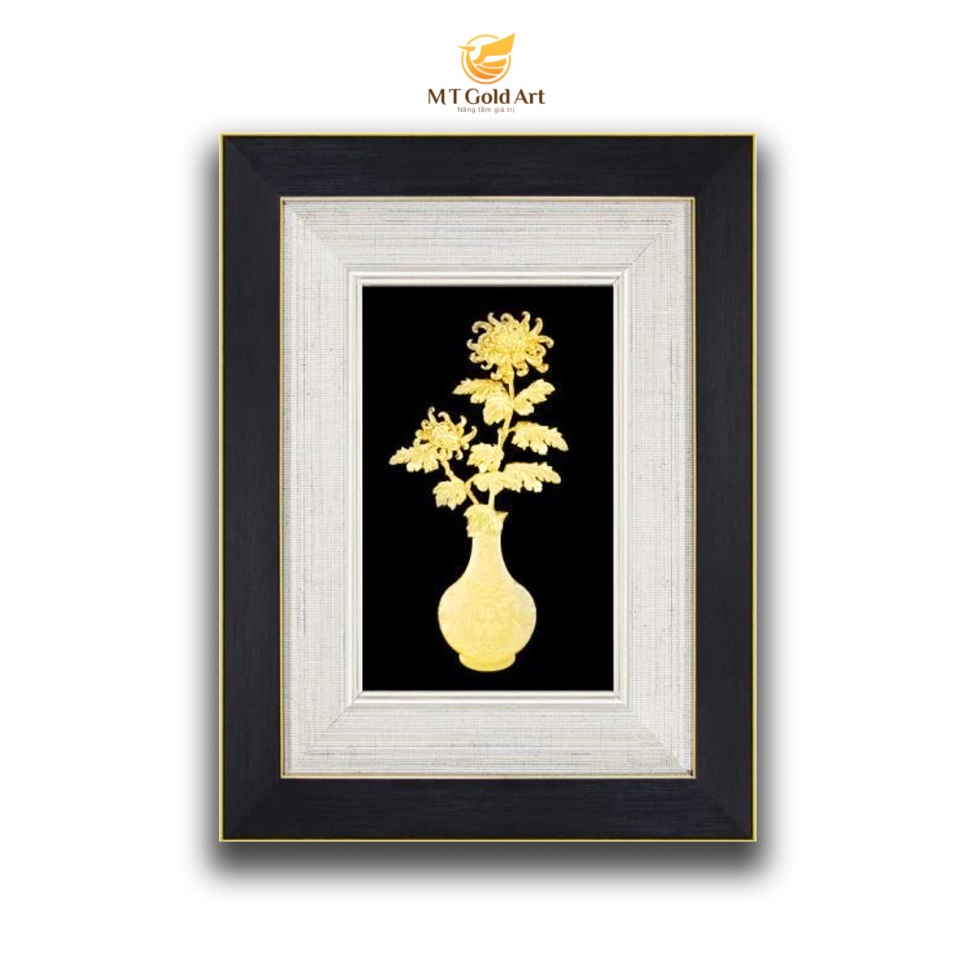 Tranh lọ hoa mạ vàng 3