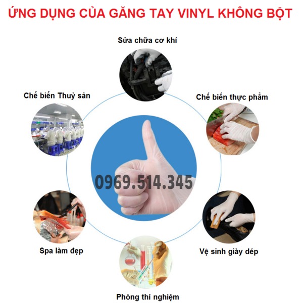 Gang tay y tế Vinyl ứng dụng nhiều trong công nghiệp