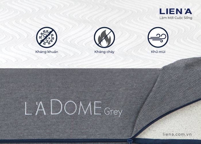 Đệm Cao Su Liên Á L'A Dome Grey 10 cm