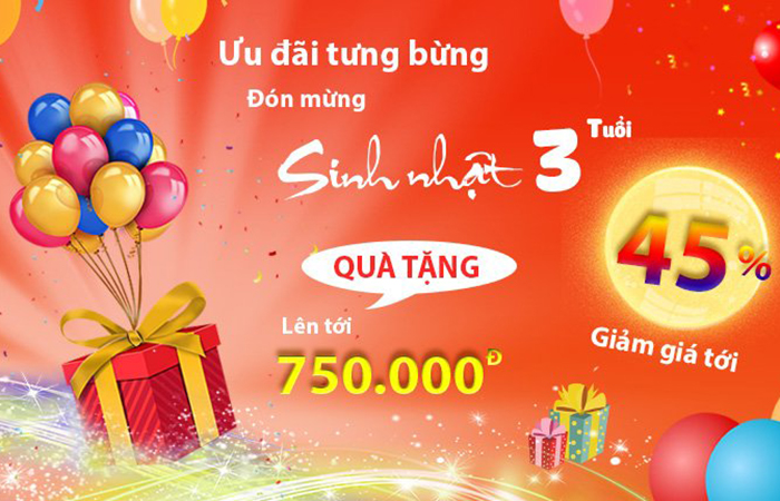 Ưu đãi tưng bừng Mừng Sinh nhật Dung Thủy 3 tuổi Giảm tới 30 toàn bộ sản  phẩm  Nội thất Dung Thủy