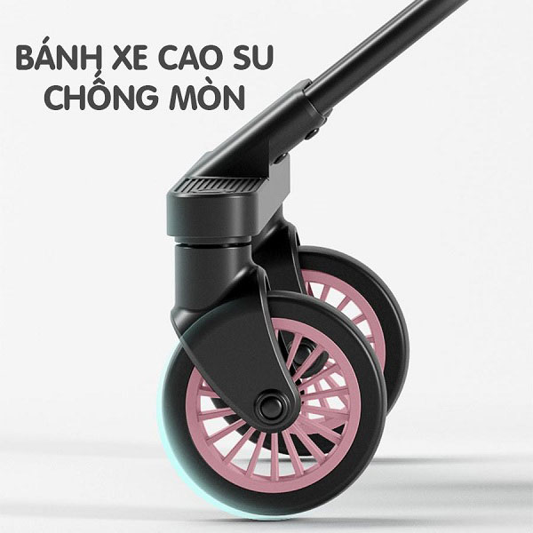 Bánh xe được làm bằng chất liệu cao su chống mòn, chống trơn trượt