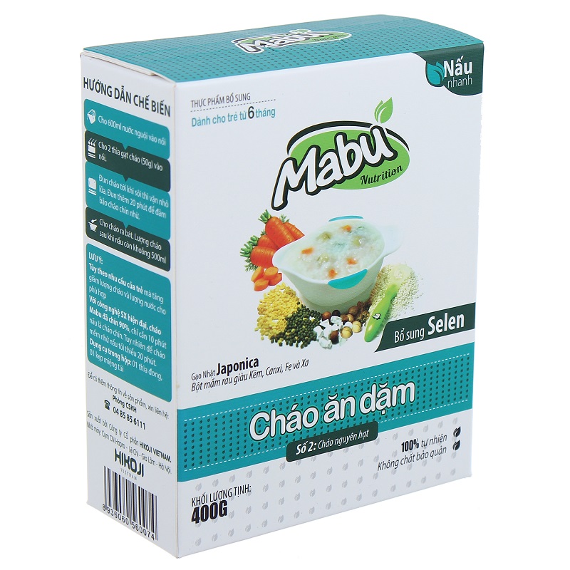 Cháo ăn dặm mabu nguyên hạt số 2 400g