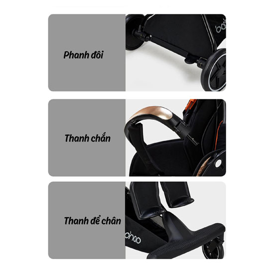 Tiện ích bảo vệ bé của xe đẩy du lịch Baobaohao V9