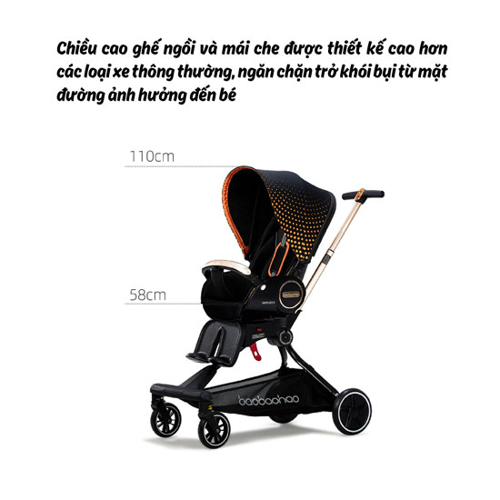 Ghế ngồi xe đẩy du lịch cao cấp Baobaohao V9 cách sản 58cm