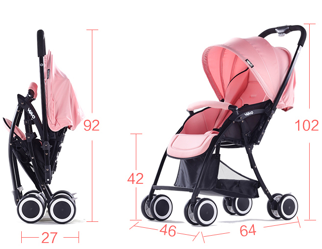 Xe đẩy Vovo hai chiều có Ghế nằm rộng rãi 33cm