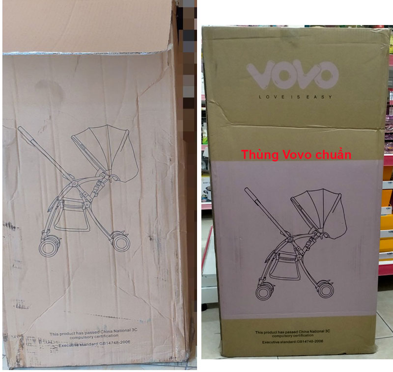 So sánh thùng xe đẩy vovo không chính hãng