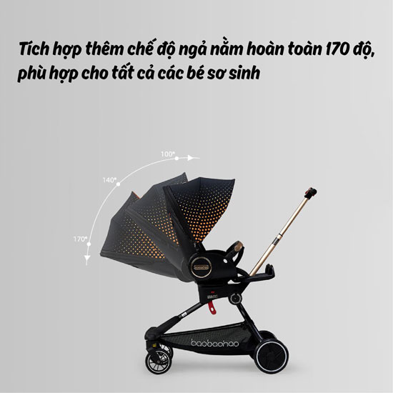 Xe đẩy du lịch 2 chiều 3 tư thế Baobaohao V9
