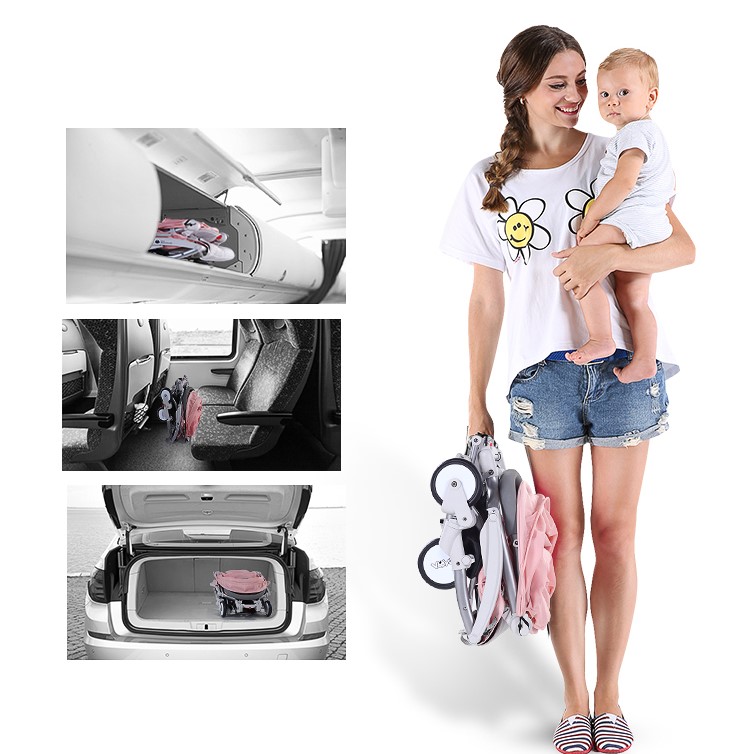 Xe đẩy VoVo du lịch gấp gọn chỉ bằng 1 chiếc Vali