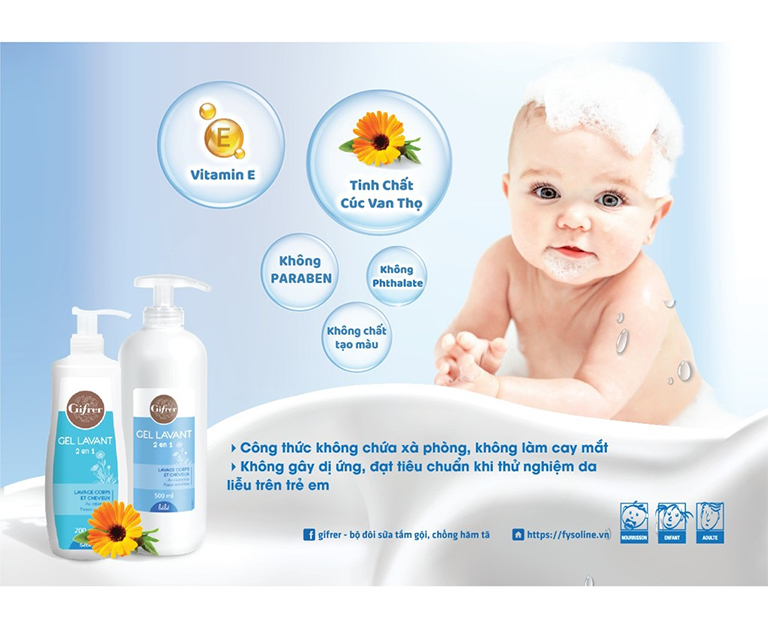 Sữa tắm gội Gifrer 2 trong 1 (dạng gel)