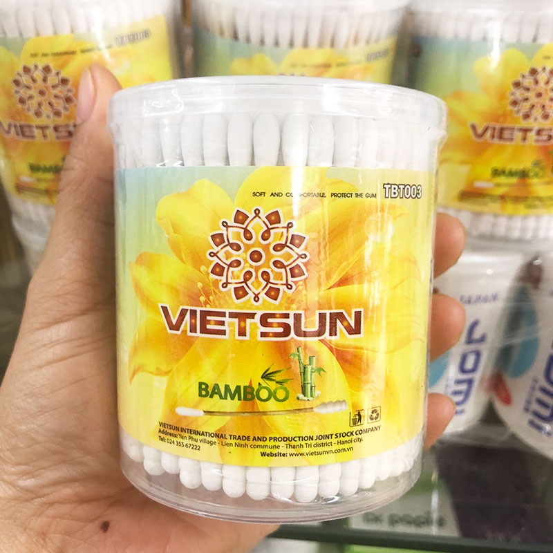Tăm bông ráy tai người lớn thân trúc Việt Sun (200 que) | MBMart.com.vn