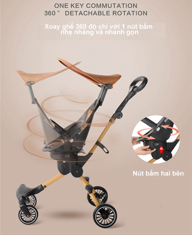 Ghế ngồi của xe đẩy baobaohao V5-B thiết kế giống với mẫu V5
