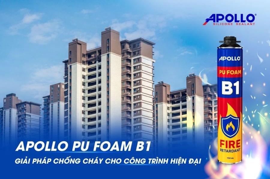 Báo giá keo bọt nở chống cháy Apollo PU Foam B1 cập nhật 2025 – Địa chỉ mua keo chống cháy Apollo uy tín