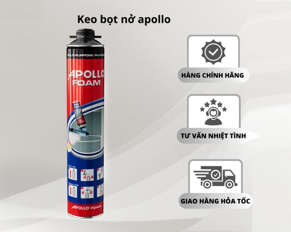 Đại lý phân phối keo bọt nở Apollo Foam toàn quốc – Hàng sẵn kho - Hỗ trợ dự án lớn